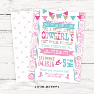 Rhinestone Cowgirl Rodeo Birthday Party Invitation - Girl Rodeo Birthday Invitations
