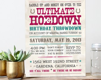 Rustic Hoedown Invitation - Ultimate Hoedown Throwdown - Country Western