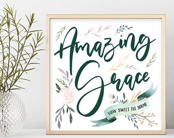 Amazing Grace Wall Art | Christian Home Decor
