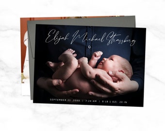 Geboortekaartje knappe jongen - Fotokaart aankondiging babyjongen