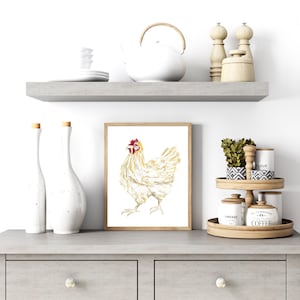 Hand Painted Chicken Wall Decor - Hen Wall Art Print
