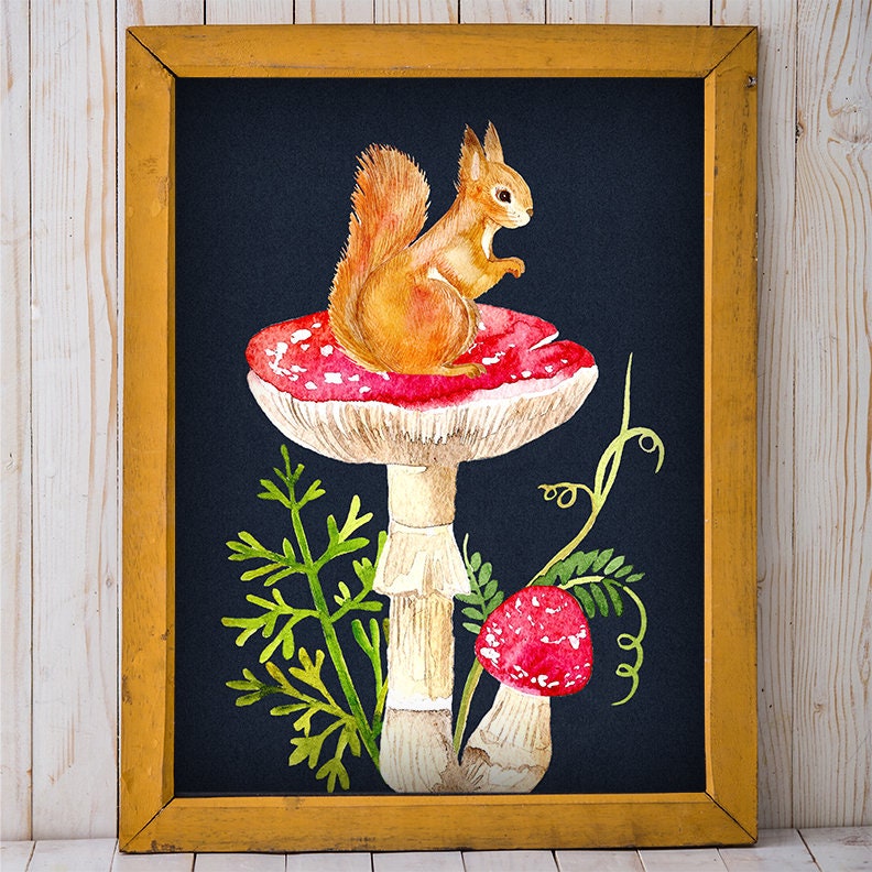 1 pièce Décoration champignon & en forme d'écureuil jardin, Mode en ligne