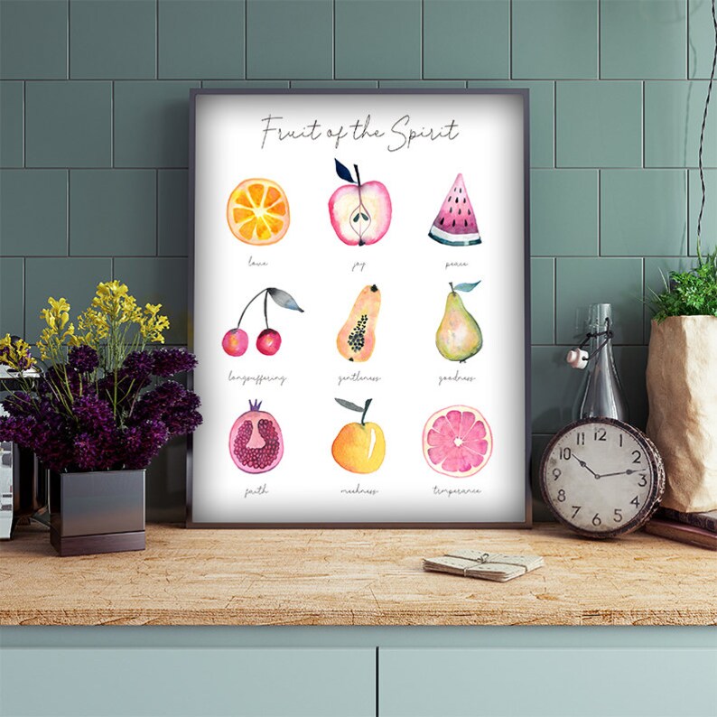 Fruit of the Spirit Wall Art - Galatians Christian Scripture Home Decor ...