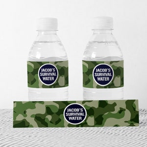 Army Military Water Bottle Labels