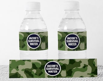 Army Military Water Bottle Labels