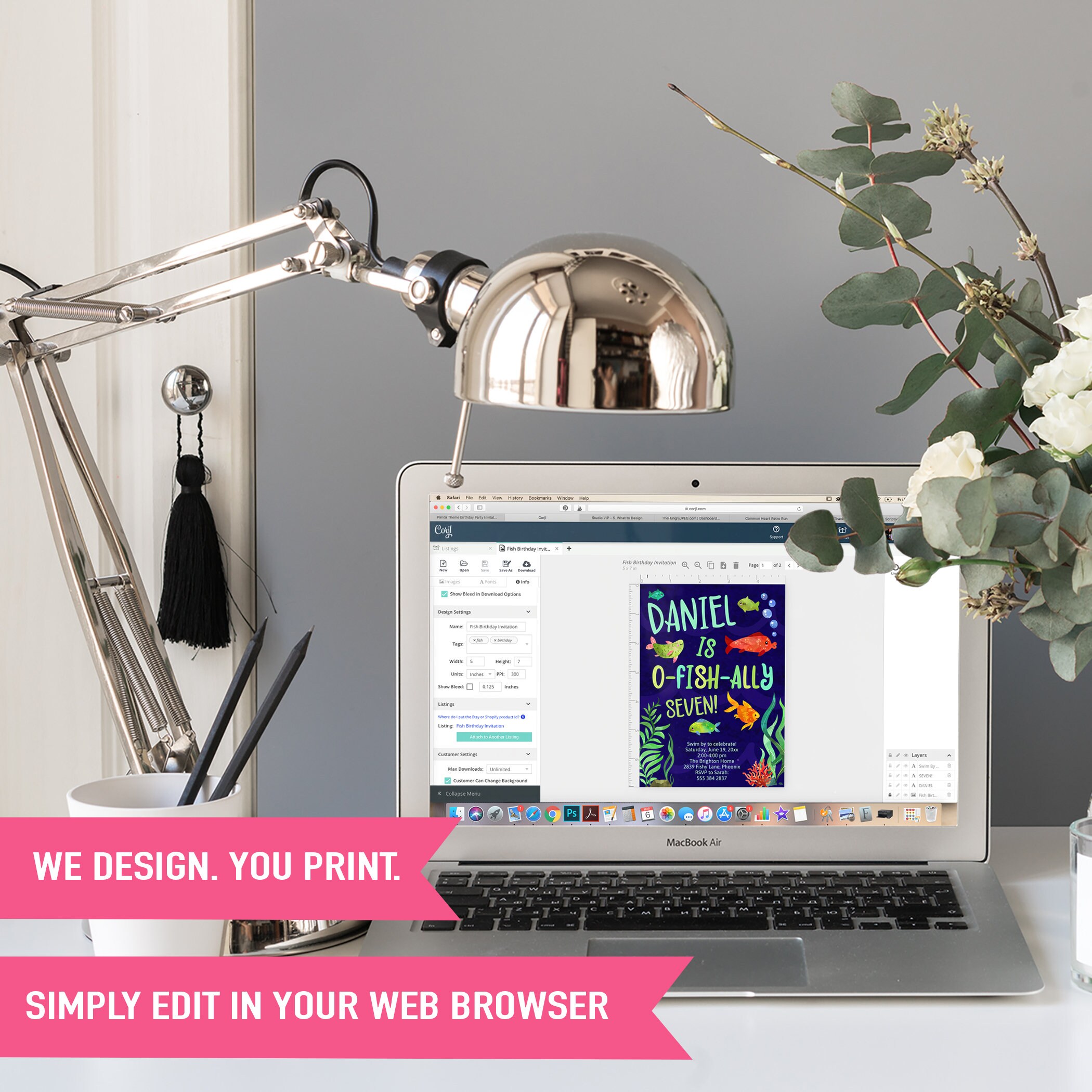 Colorful Fish Birthday Party Invitation - Etsy