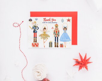 Papelería navideña de Cascanueces - Tarjetas plegables personalizadas de Cascanueces