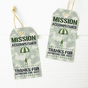 Military Party Favor Tags | Army Birthday Party