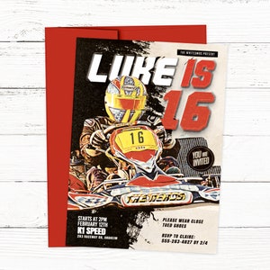 Go Kart Birthday Party Invitation