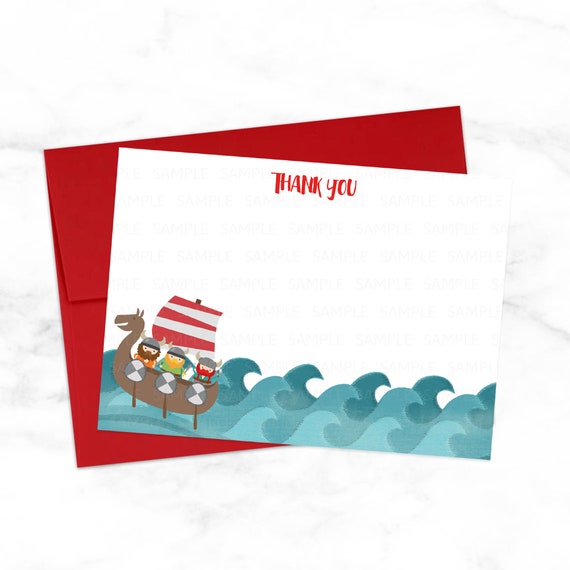 Viking Stationery Viking Warrior Thank You Note Cards Etsy
