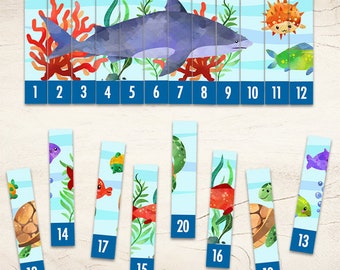 Learn to Count to 20 Under The Sea Puzzle | Preschool and Kindergarten Number Sequencing Puzzle