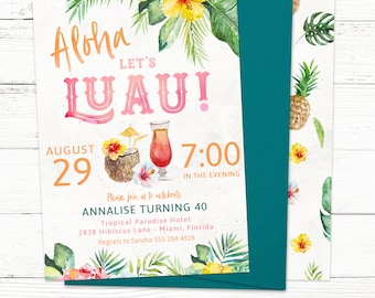 Aloha Luau Tropical Party Invitation