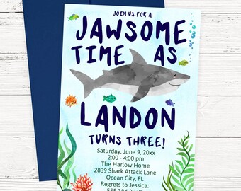 Shark Birthday Invitation | Jawsome Party Invitation