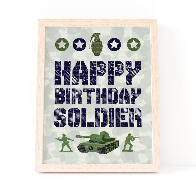Happy Birthday Soldat Party Schild Armee Militär Geburtstag - Etsy.de