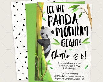 Uitnodiging voor verjaardagsfeestje pandathema - Uitnodiging pandafeest