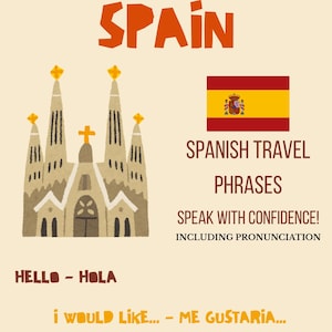 Spanish Travel Phrases one page PDF – 40 Essentials with Pronunciation – Printable One-Pager