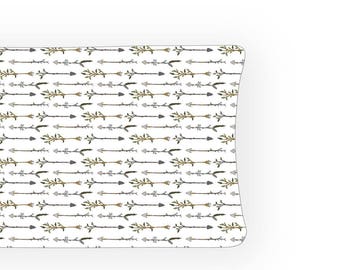 Changing Pad Cover - Twiggy Arrows White - Woodland Baby, Contoured, Baby Changing Pad Cover, Nurser, Baby Shower Gift, Baby Gift