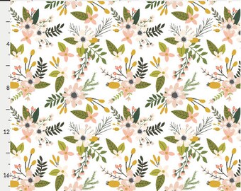 Changing Pad Cover - Sprigs and Blooms Blush - Contoured, Baby Girl Changing Pad Cover, Nursery,