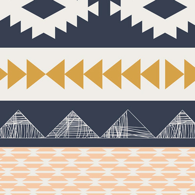 Fitted Crib Sheet Apricot Arid Horizon and White Peach Navy Crib Sheet Tribal Baby Bedding Mint Arizona Gold
