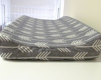 Baby Changing Pad Cover, Contoured, Grey Arrows, Bone, Grey, Gray, Baby Changer, Baby Nursery,