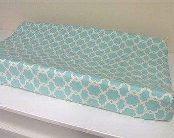 Custom Changing Pad Cover, Contoured Changing Pad cover, Baby Changer, Nursery Decor - Tarika Blue