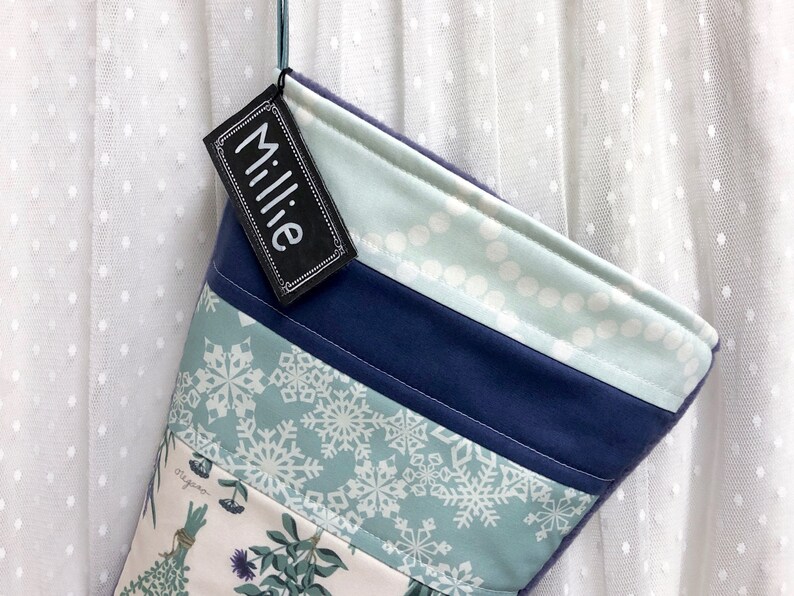 Personalized Lavender Herbs /& Honey Bee Christmas Stocking Quilted Patchwork Nature Handmade Farmhouse Rustic Holiday Sage