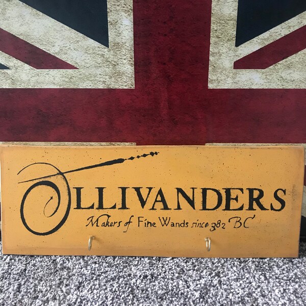 Wand Holder Wooden Sign Single Witch Wizard