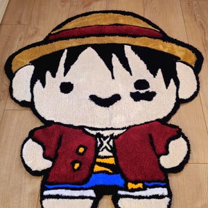 Luffy tufted Rug – One Piece rug | Pirate Mat | Anime Room Decor | one piece carpet | hanging rug | 3D rug | fluffy anime rug | anime gift
