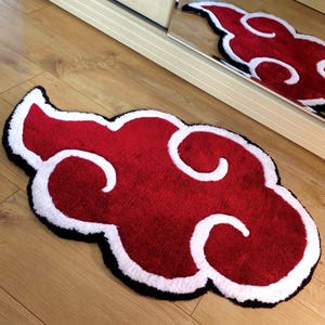 Akatsuki cloud rug | Naruto tufted carpet | anime room decor | anime gift | 3D rug | otaku gift | tufted rug | Naruto tufted rug