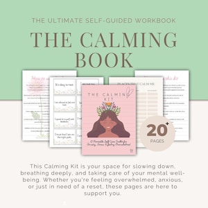 Printable Calming Kit for Anxiety Relief | Mindfulness Journal, Breathing Exercises, Affirmations, Self-Care Tools PDF, 50 plus pages.