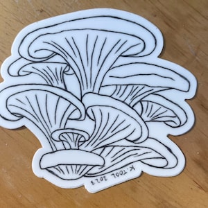 Mushroom Sticker: White Oyster