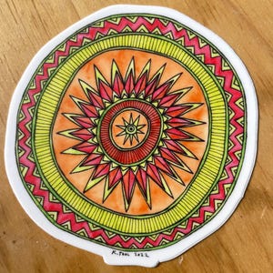 Adesivo Mandala: Verde e Arancione