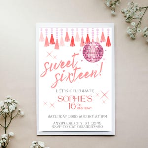 Sweet Sixteen Birthday Invitation - Editable Template | Printable Invite | Instant Download