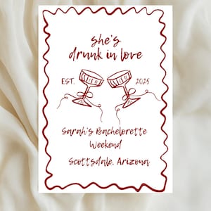 Dronken verliefde vrijgezellenfeest | Sjabloon uitnodiging canvas vrijgezellenfeest | Decoratie vrijgezellenfeest | Directe digitale download