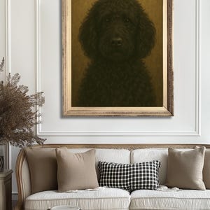 Black Goldendoodle Wall Art Print, Vintage Dog Portrait, Goldendoodle Decor,  Pet Lover Gift, Rustic Dog Art, Nursery Wall Art, Digital