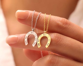 Lucky Horseshoe Necklace With Gemstones, Good Luck Pendant Jewelry, Symbol Of Luck And Protection, Meaningful Good Luck Gift, Gift For Her