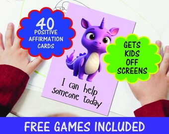 Printable Kids Affirmation Cards — Positive Affirmation Flashcards for Children, Growth Mindset, Digital Download (PDF)