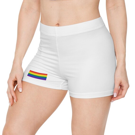 Pride Women's Shorts, Rainbow Flag Activewear, LGBTQ Celebration