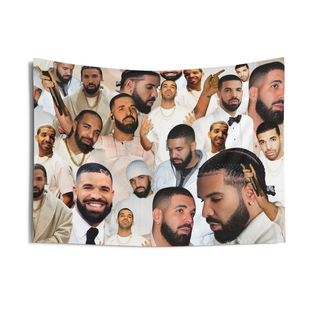 Drake Rapper Decor Drake-inspired Collage White Outfits Portrait Hip Hop Artist Indoor ...