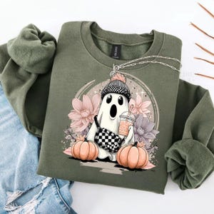 Fall Ghost Cute Png, Autumn Ghost Png, Pumpkin Ghost Clipart, Cozy Halloween Ghost Png, Cute Spooky Season Png, Fall Aesthetic Ghost Png