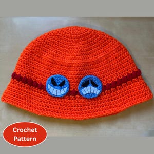 Orange Flame Bucket Hat Crochet Pattern | Anime Inspired
