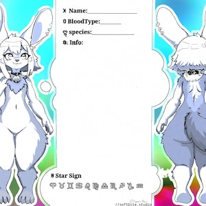 Furry Reference Sheet ~Custom Fox-Rabbit Hybrid Ref Sheet – Design Your Dream Character!