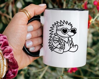 Biker Hedgehog Coffee Mug, Animal Lover Gift