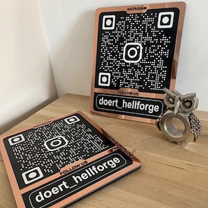 Custom Instagram QR Code Sign for Business, Laser Engraved Acrylic Social Media Plaque, Qr Code Sign For Business