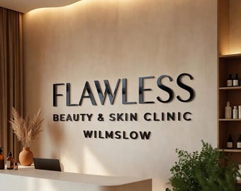 Business Logo Zeichen, Empfang Logo Zeichen, Schönheitssalon Zeichen, Laser geschnitten Logo Zeichen, 3D Business Zeichen, Business Schild, ästhetischer Salon Zeichen