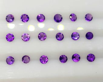 Amethyst Gemstone 3mm Round Faceted  Purple Jewelry Supply
