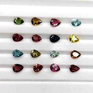 Natural Tourmaline Teardrop 4x3mm Gemstones Loose Stones Multi-Color Jewelry Making