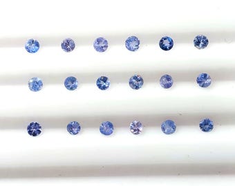 Tanzanite Gemstone Lot: AA Grade, Faceted Round, 20 Pieces(2.5mm)