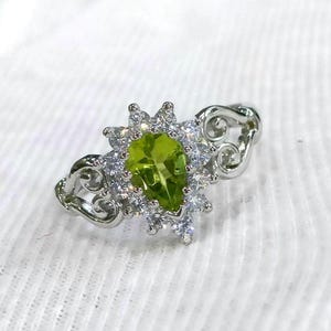 Dainty Peridot Ring: Sterling Silver, CZ Accents, August Birthstone