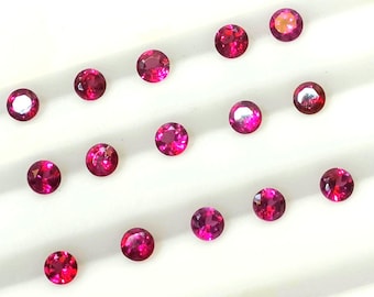 Natural Rhodolite Garnet Gemstones: 3mm Faceted Round, January Birthstone, 5 Pieces